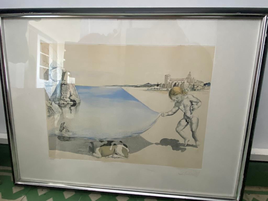 Ingekaderde litho Salvador Dali, Ophalen