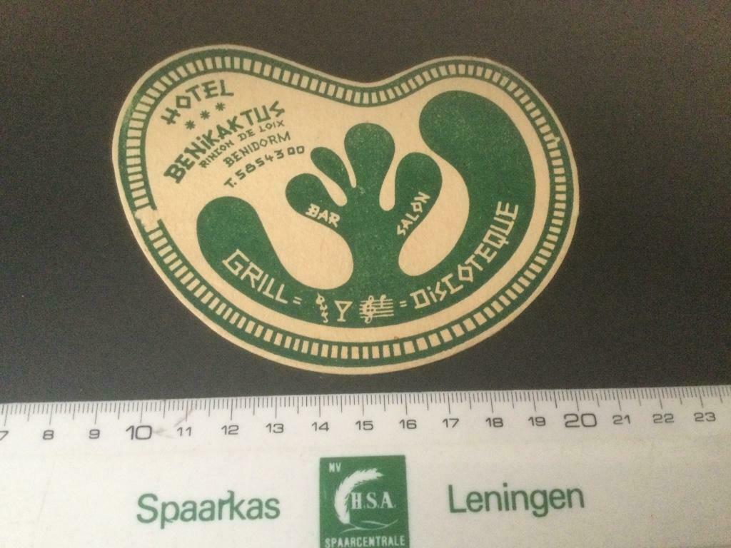 Bierkaart sous-bock Benidorm Hotel Benikaktus Rinçon de Loix, Ophalen of Verzenden, Zo goed als nieuw, Viltje(s), Overige merken