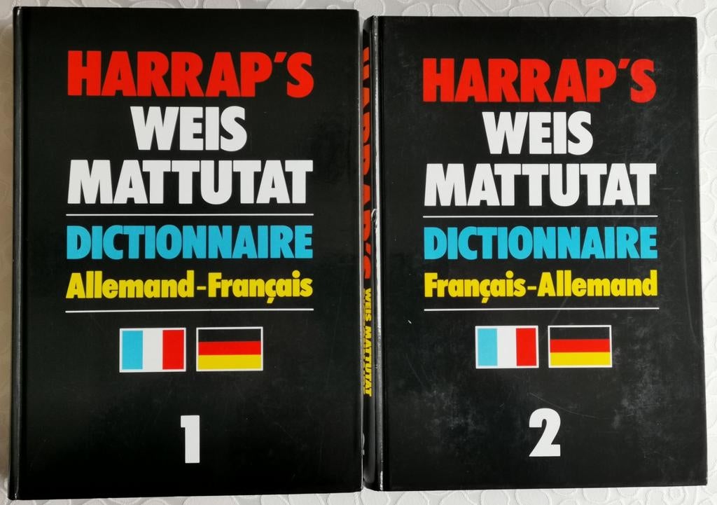 Dictionnaire Harrap's Weis Mattutat Français<>Allemand 2 Vol, Enlèvement ou Envoi, Comme neuf, Allemand