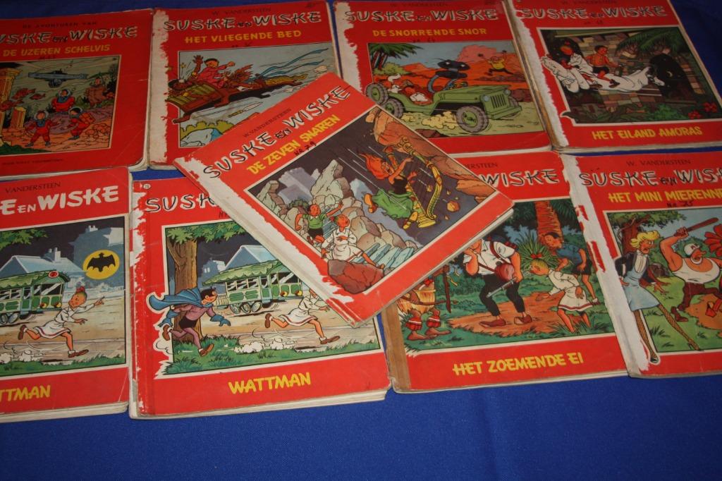 9x Suske en Wiske oude strips ( herstel materiaal ), Livres, BD, Utilisé, Enlèvement ou Envoi