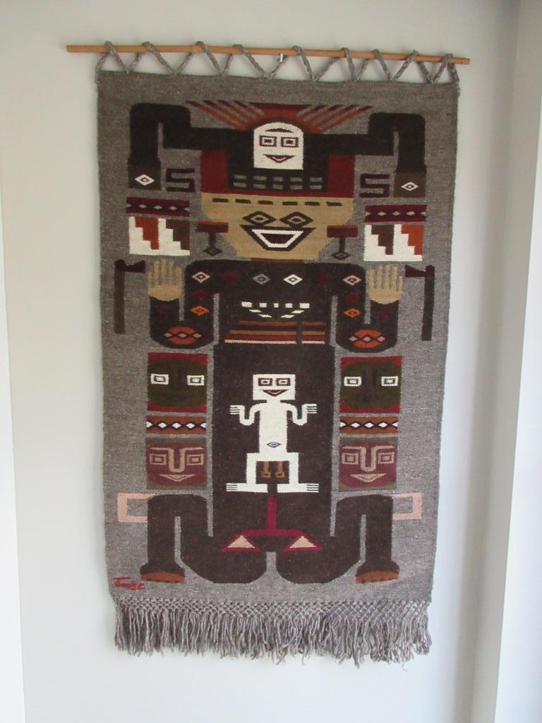 Handgeweven wandtapijt muurtapijt Jose Cotacachi Peru wol, Antiek en Kunst, Ophalen