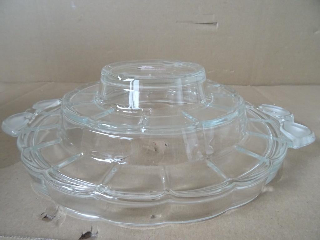 Vintage design schaal kaaspiramide schaal Glas Galerie 30cm, Ophalen of Verzenden
