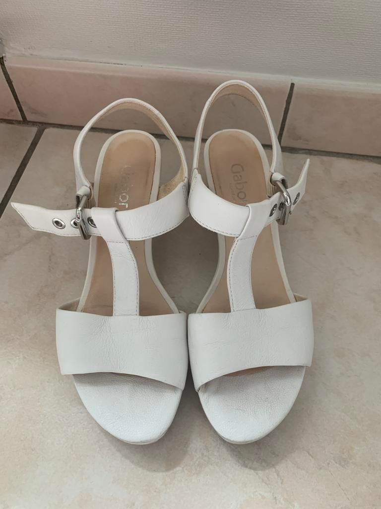 Sandalen Gabor G7 wit kwaliteitsleer als nieuw, Ophalen of Verzenden
