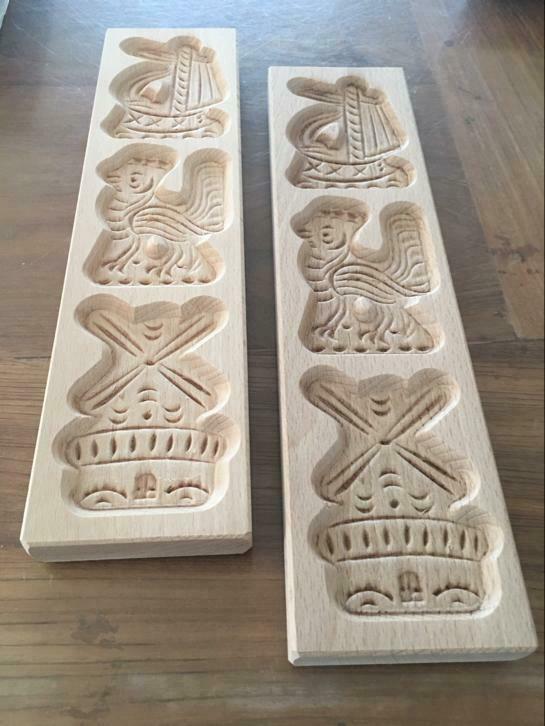 Houten vorm om speculaas te maken molen, bootje, vogel, Enlèvement