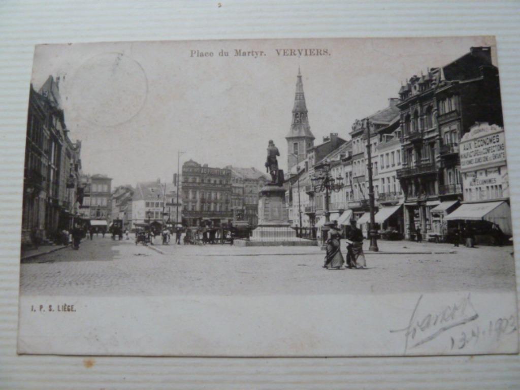CPA de Verviers datant de 1903 affranchie. Place du Martyr, Collections, Cartes postales | Belgique, Enlèvement ou Envoi, Avant 1920
