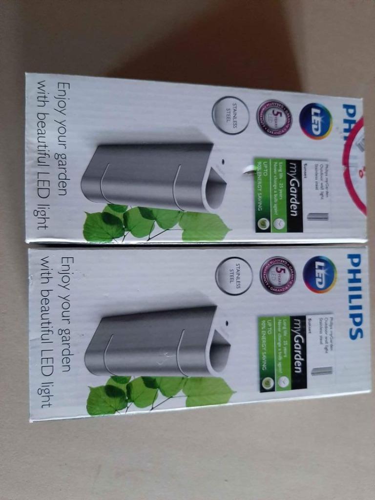 Philips My Garden buitenlampen Led, Tuin en Terras, Staal, Minder dan 50 watt, Wandlamp, Nieuw