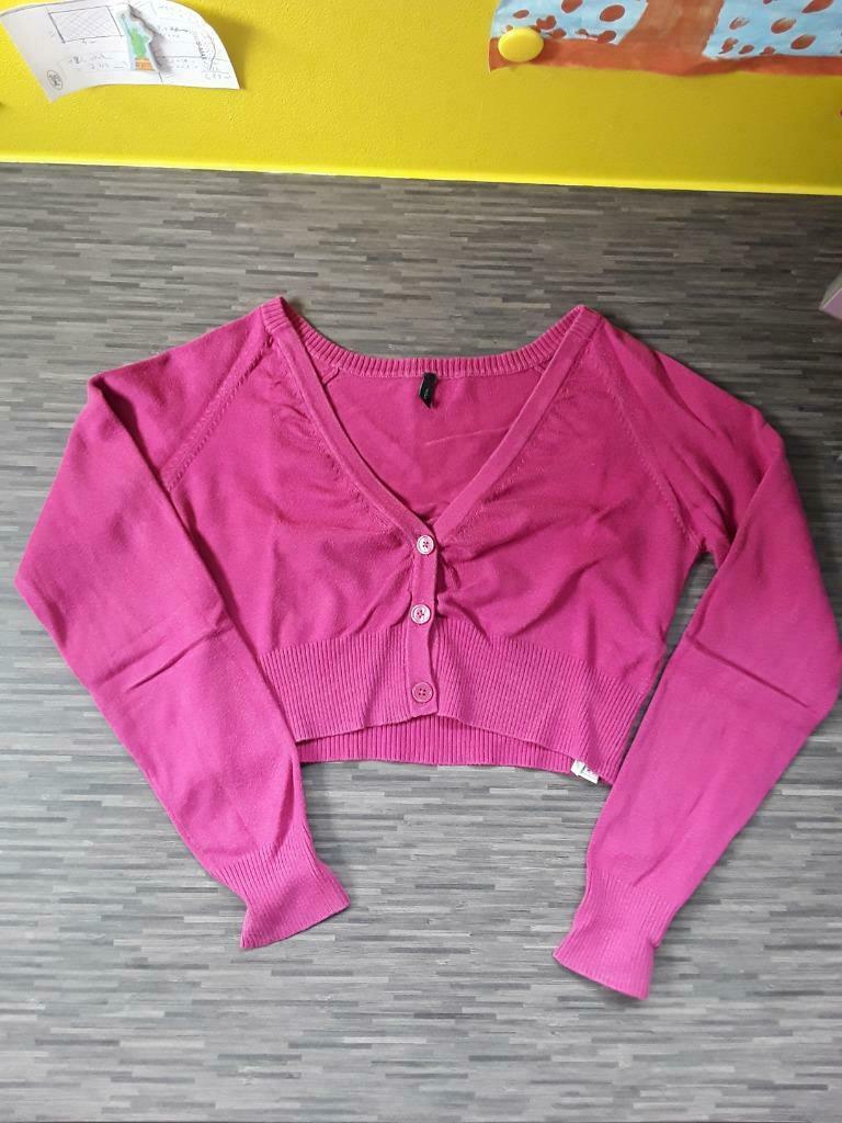 Fuchsia bolero Benetton maat M, Ophalen of Verzenden, Gedragen, Maat 38/40 (M), Roze