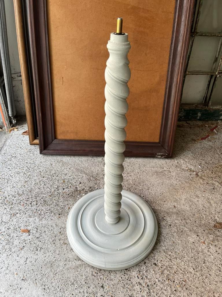 ANTIEKE HOUTEN LAMPENVOET LAMP GEDRAAID HOOG MODEL, Ophalen of Verzenden