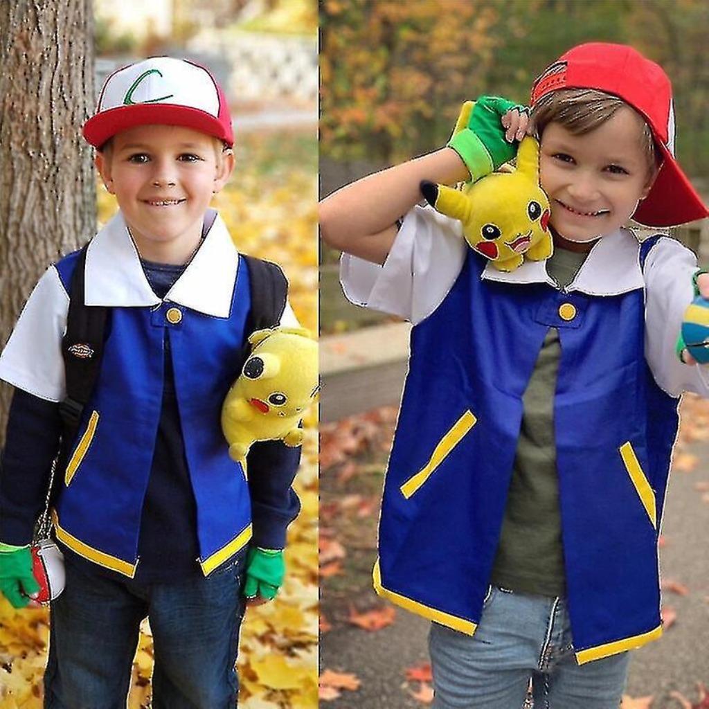 Pokemon Ash Kostuum, Kinderen en Baby's, Carnavalskleding en Verkleedspullen, Verzenden, Nieuw, 122 t/m 128, Jongen of Meisje