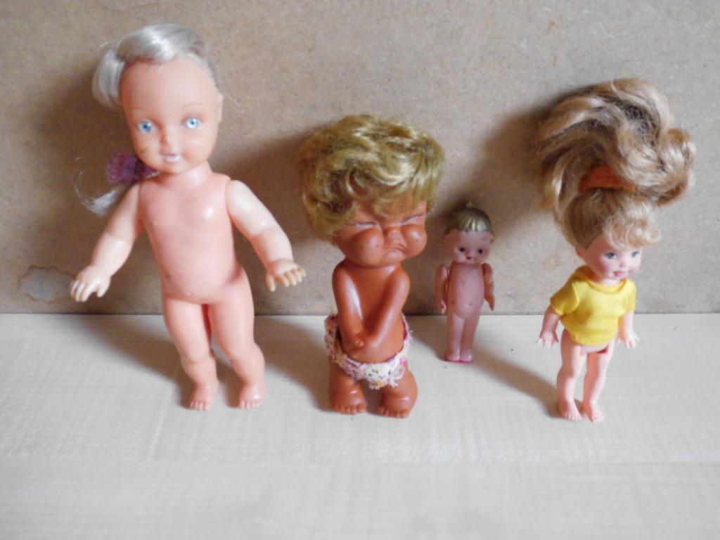 vier oude vintage poppetjes, Ophalen of Verzenden, Gebruikt