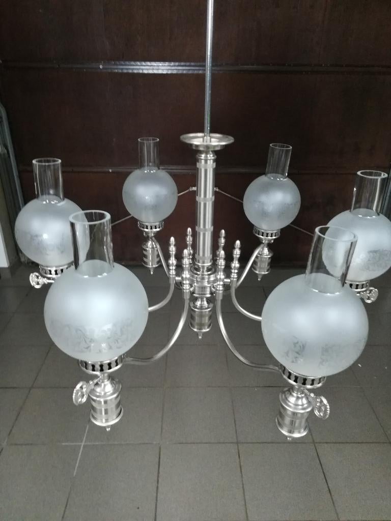 lustre 6 branches, Enlèvement, Comme neuf, Verre