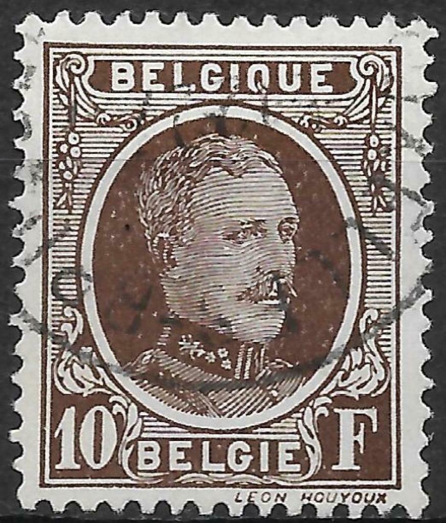 POSTZEGELS BELGIË- KONING ALBERT I- HOUYOUX- NR. 210 a, Koninklijk huis, Ophalen of Verzenden, Gestempeld, Gestempeld