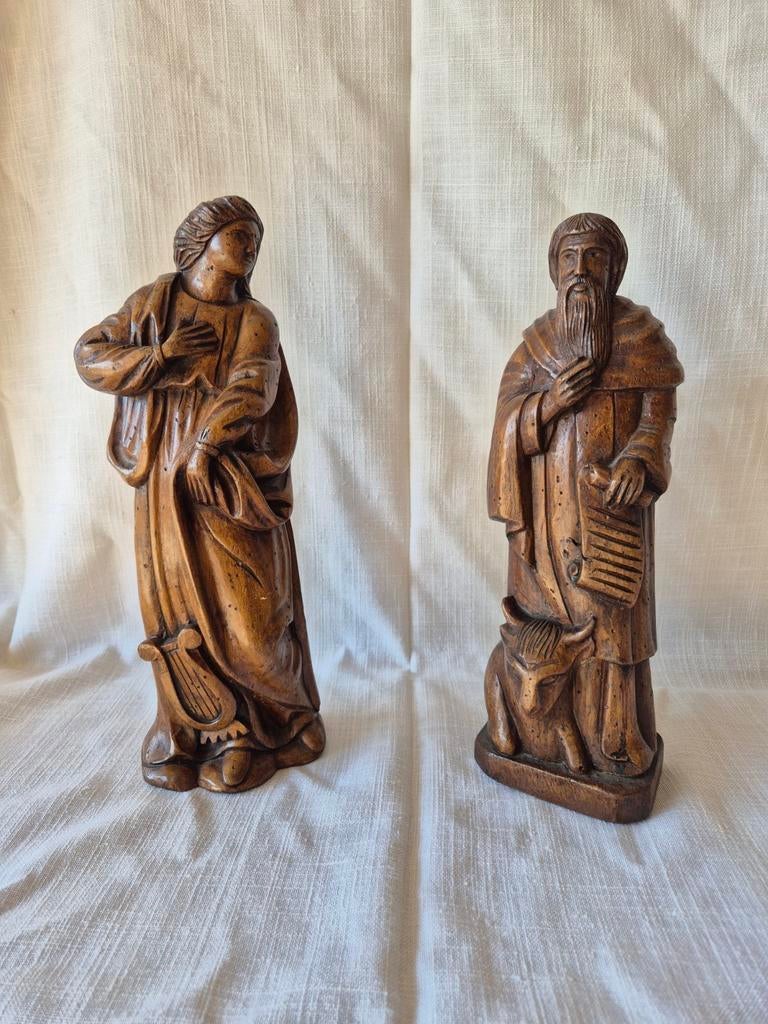 2 houten heiligen beelden., Verzenden