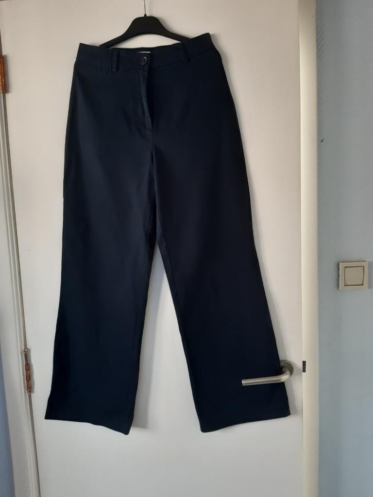 Toffe marineblauwe broek met wijde pijpen, Ophalen, Zo goed als nieuw