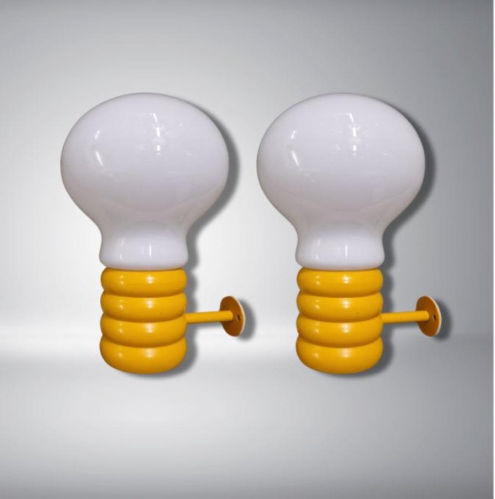 space age Ingo Maurer set bulb wandlampen 60er, Enlèvement, Comme neuf, Verre