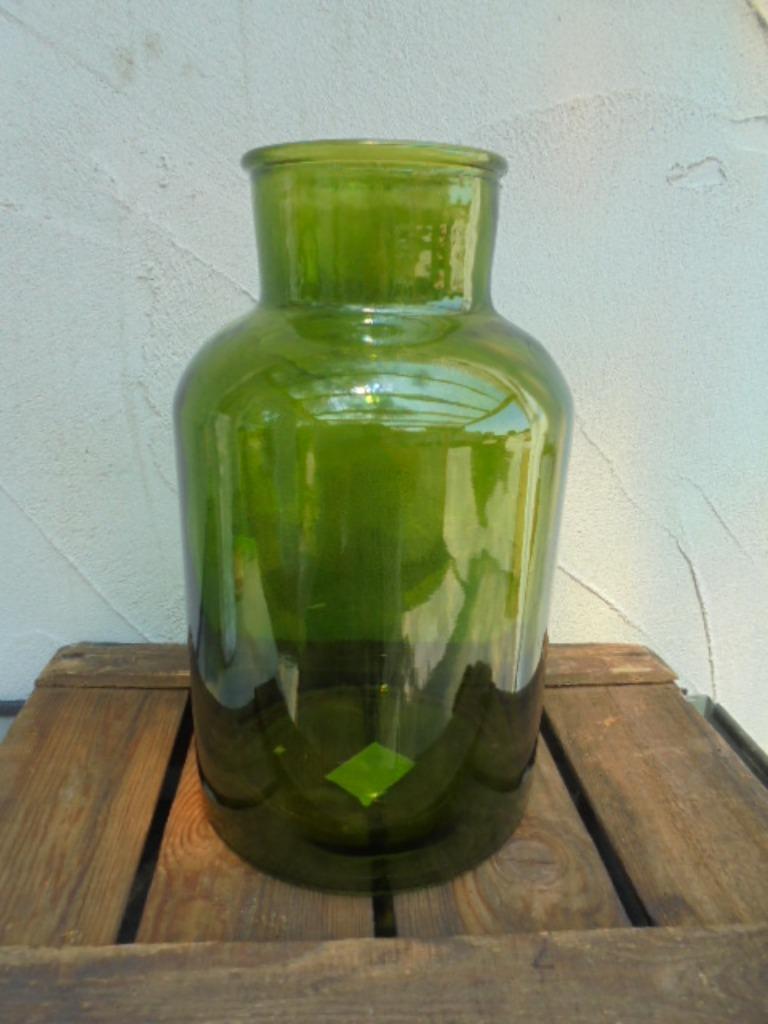 VAAS APOTHEKER FLESVAAS GROEN 30 X dia 17 cm, Nieuw, Ophalen of Verzenden, Glas, Minder dan 50 cm