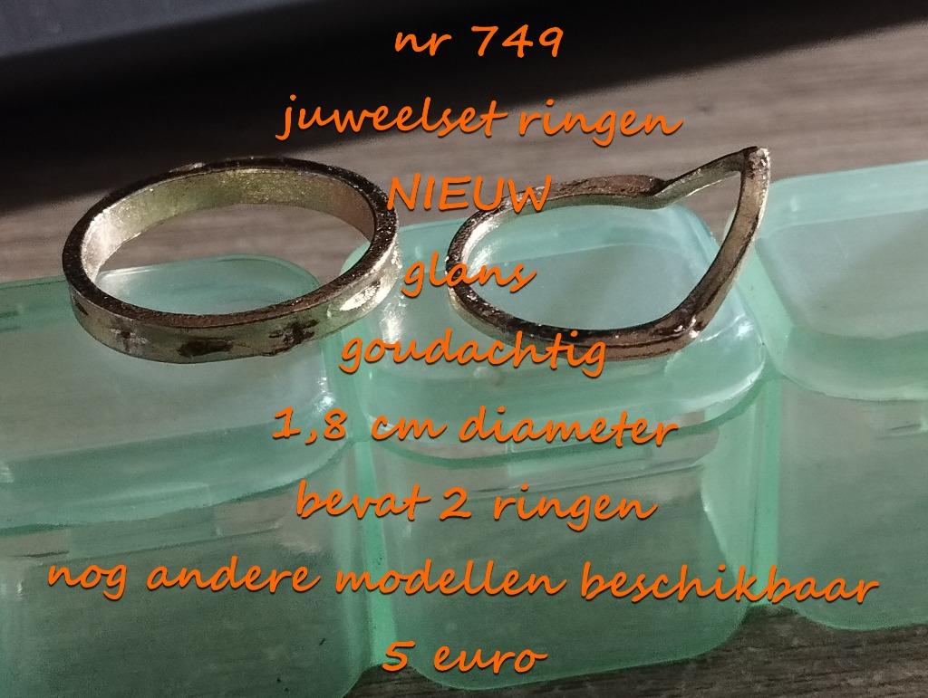 749. Parure de bijoux : bagues, NEUF, frais de port inclus, Neuf, Femme ou Homme, Or, 17 à 18