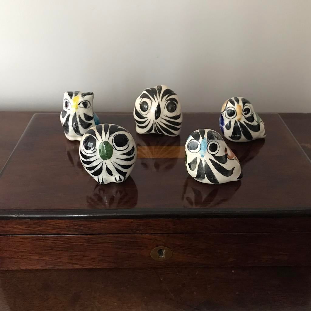 Miniatuur vintage keramieken uiltjes, Mexico, Ophalen of Verzenden, Zo goed als nieuw