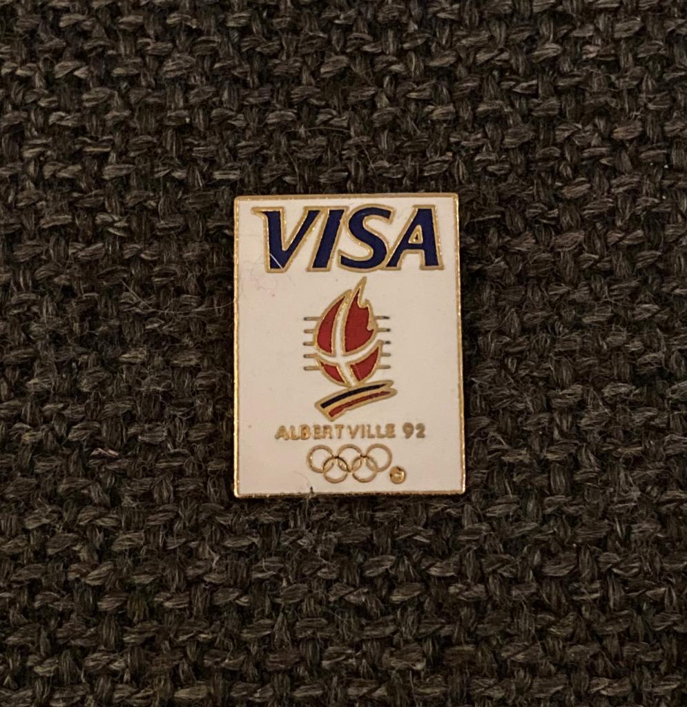 PIN - VISA - OLYMPISCHE SPELEN - JEUX OLYMPIQUES, Verzenden, Gebruikt, Sport, Speldje of Pin