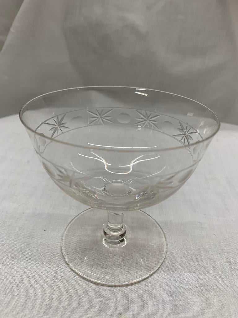 8 coupes à champagne vintage en cristal, Antiquités & Art, Enlèvement ou Envoi