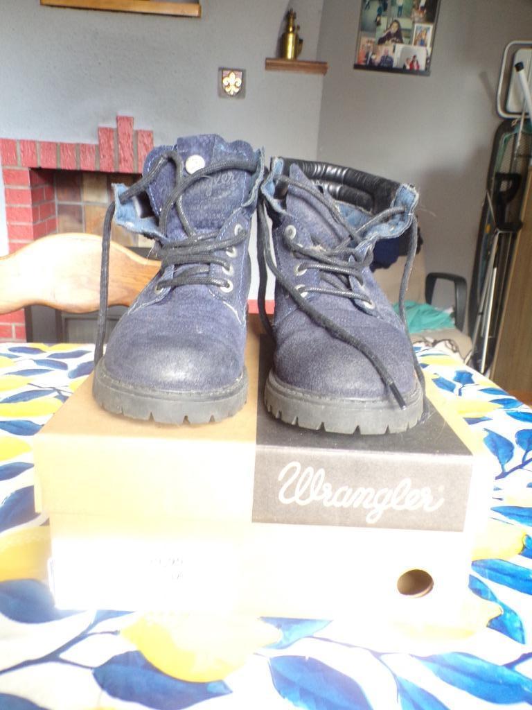 Bottine, Ophalen, Blauw, Lage of Enkellaarzen, Wrangler