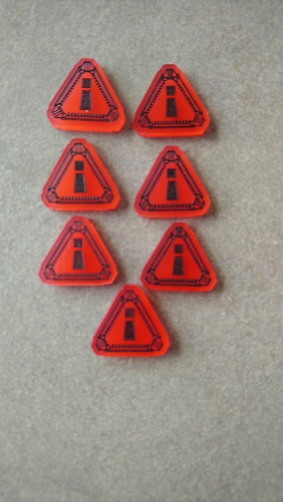Star Wars X-Wing 7 Acrylic Stress Tokens Promo Summer 2016, Ophalen of Verzenden, Zo goed als nieuw, FFG