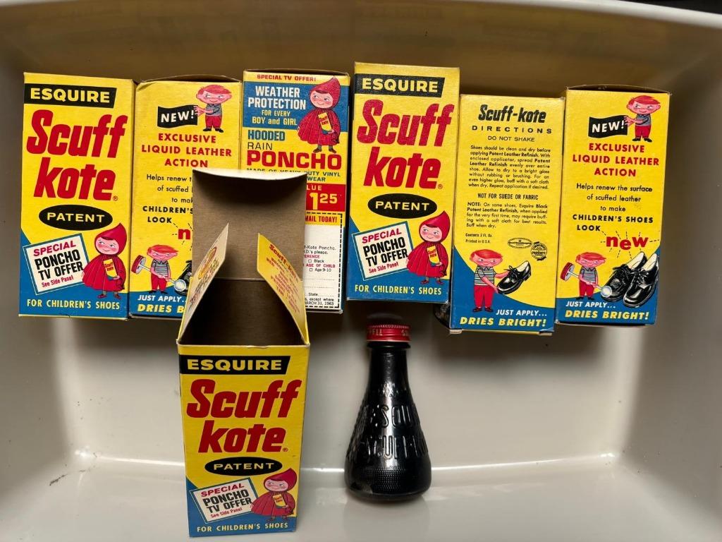 Boites vintage produits de cordonnerie, lot de 6, Enlèvement