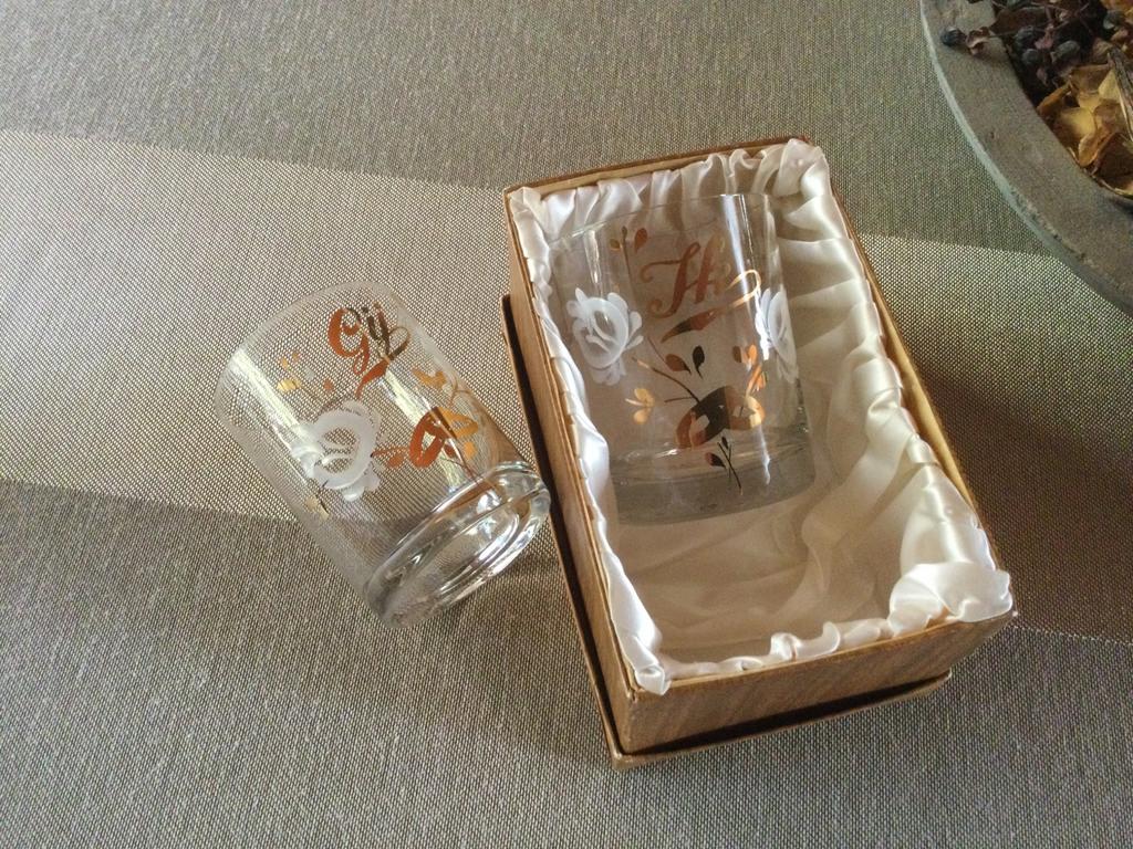 Handgeschilderde whiskyglazen in originele verpakking, Ophalen, Zo goed als nieuw