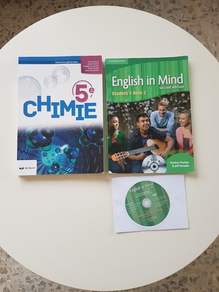 Livre 5e secondaire Anglais ,chimie ..., Enlèvement, Comme neuf, Secondaire, Anglais