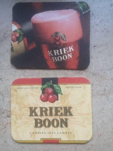 2 bierviltjes kriek Boon, Verzamelen, Ophalen of Verzenden