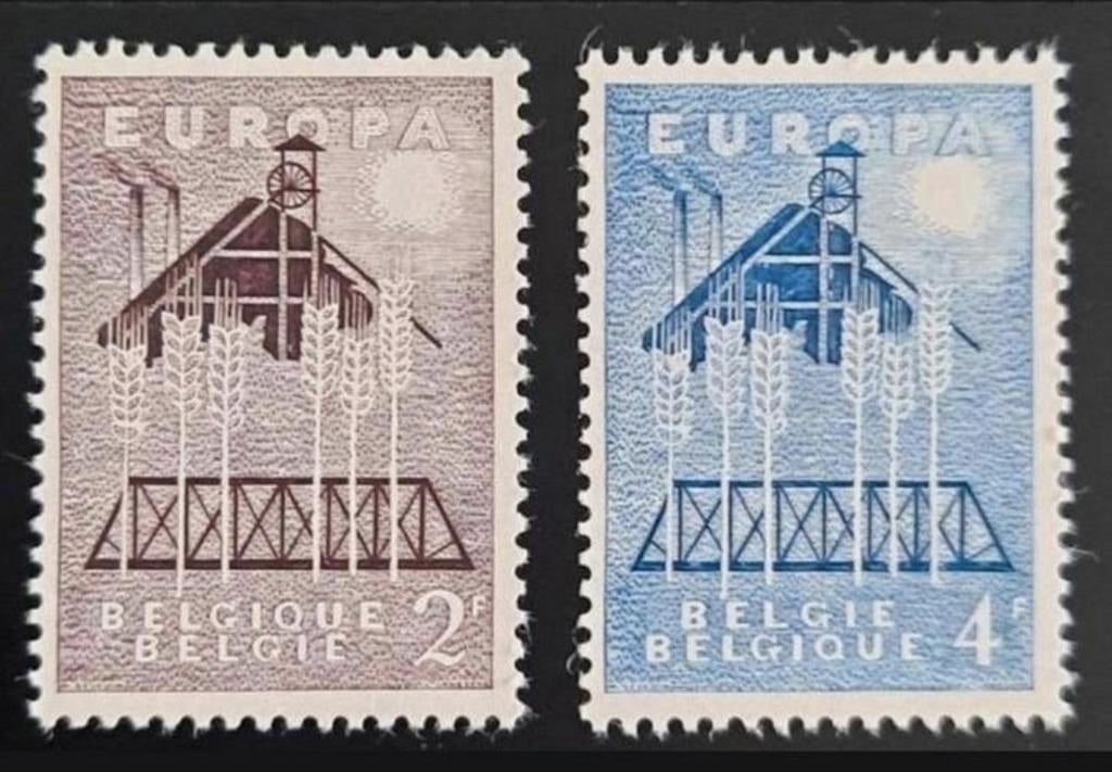Belgique : COB 1025/26 ** Europe 1957., Sans timbre, Neuf, Enlèvement ou Envoi, Gomme originale