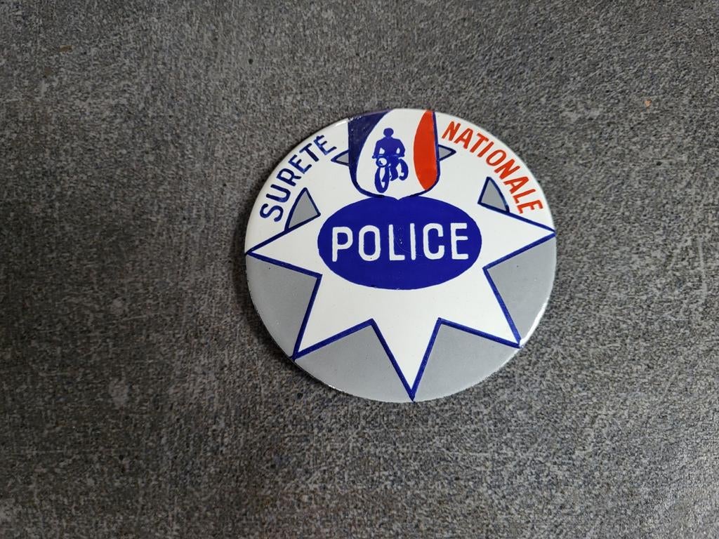 plaque fer peinte motard police, France, Enlèvement ou Envoi