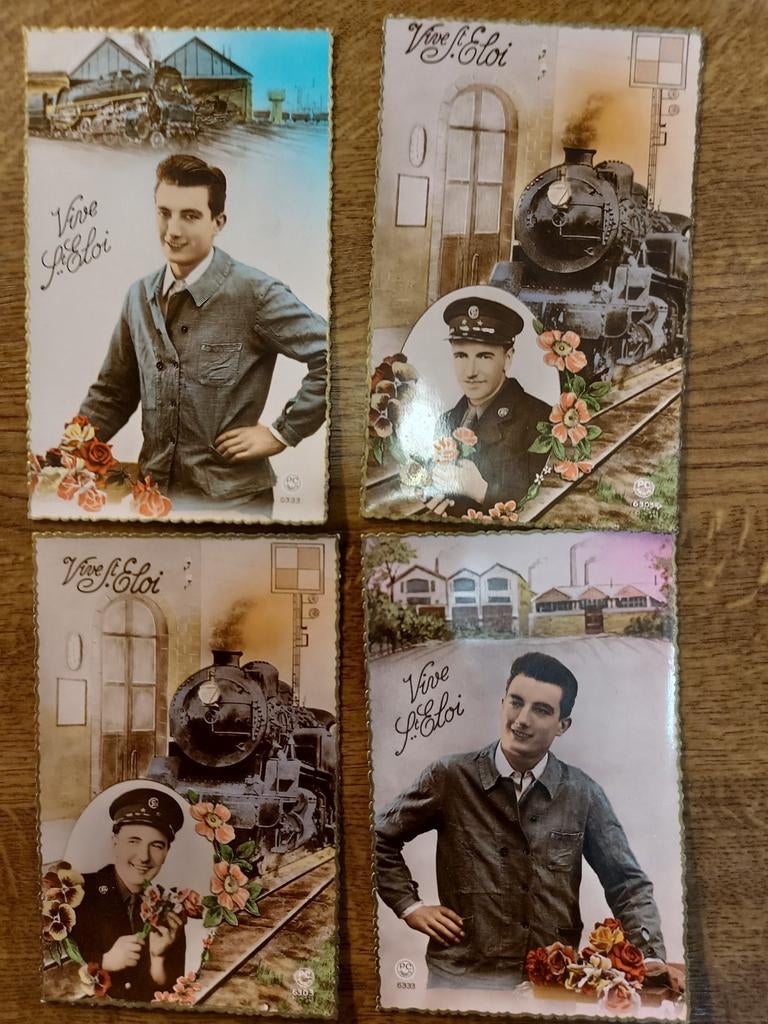 4 postkaarten Vive St Eloi, Ophalen of Verzenden, 1940 tot 1960, Ongelopen