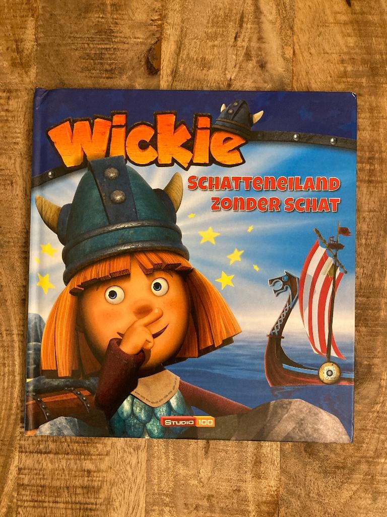 Prentenboek - Wickie: schatteneiland zonder schat, Enlèvement ou Envoi, Utilisé, Studio 100, Contes (de fées)