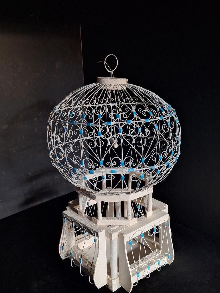 Brocante vogelkooi, decoratiestuk, Ophalen of Verzenden