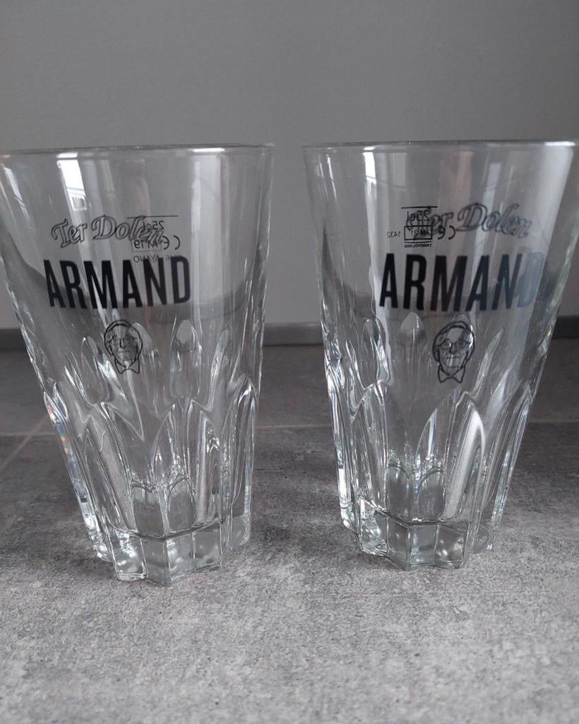 2 bierglazen Armand - Ter Dolen, Verzamelen, Ophalen of Verzenden