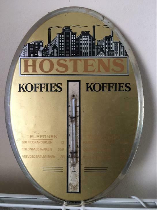 Ancienne plaque publicitaire koffies avec thermomètre, Collections, Neuf