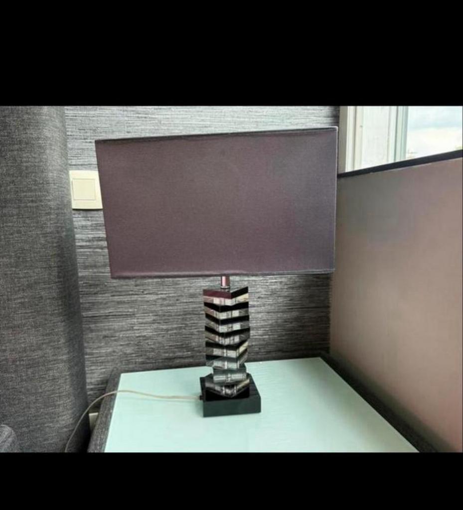 2 nachtlampen in  design glas, Ophalen, Zo goed als nieuw, Glas