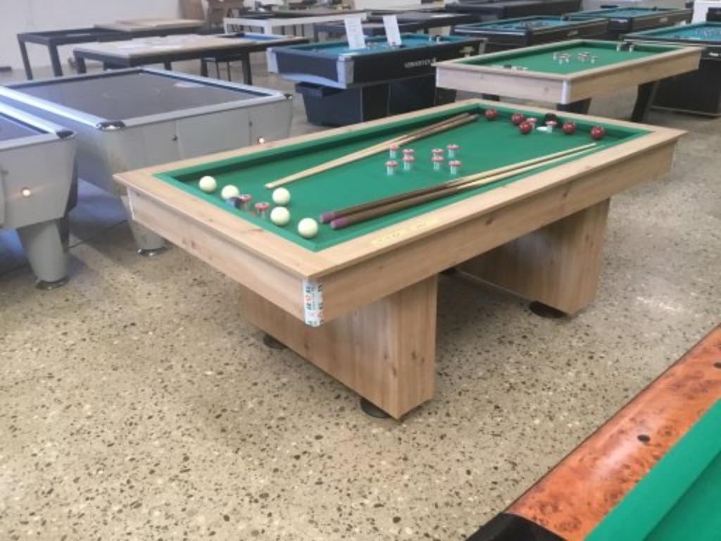 nieuwe golfbiljart / stoppenbiljart / topbiljart houtkleur, Sport en Fitness, Biljarten en Poolen, Nieuw, Biljarttafel, Ophalen