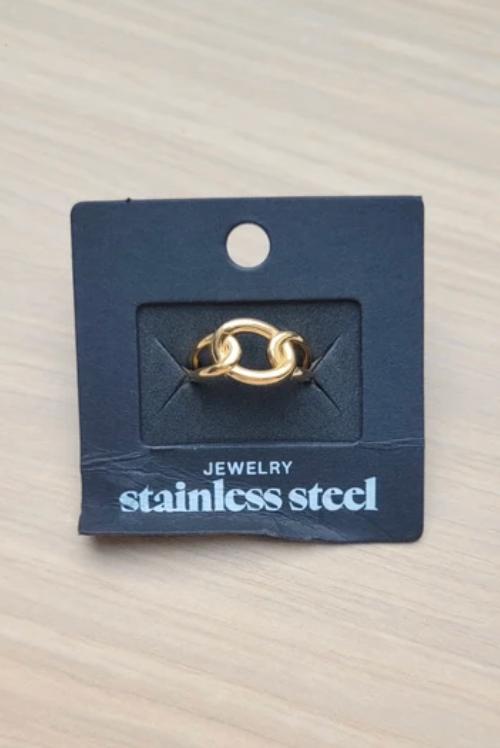 ring twist - goud, Handtassen en Accessoires, Ringen, Ophalen of Verzenden, Nieuw, Goud, Overige materialen