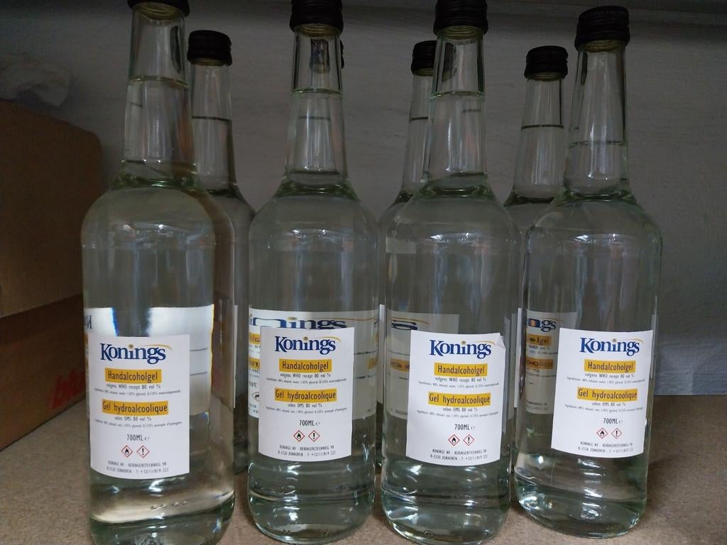 Handalcohol gel NIEUW 80% ZUIVER, van 1liter, Ophalen