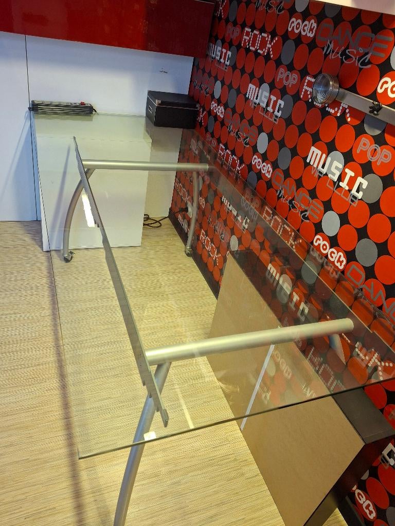 Glazen eettafel/ bureau, 150 à 200 cm, Cinq personnes ou plus, Verre, Enlèvement