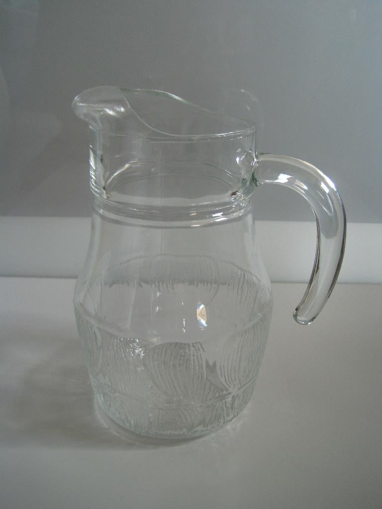 Glazen waterkan - karaf 22cm, Ophalen of Verzenden, Gebruikt, Glas, Glas of Glazen