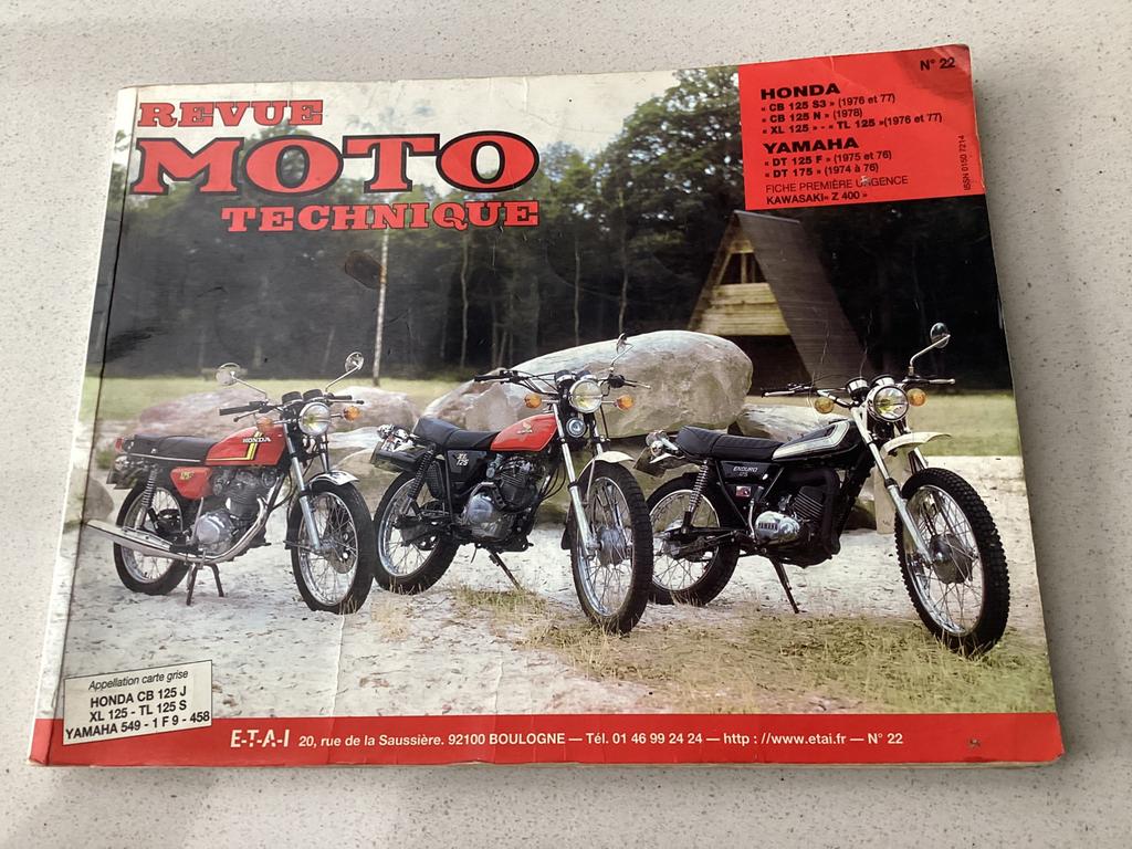 Revue technique honda xl 125- yamaha dt 125, Motos, Modes d'emploi & Notices d'utilisation, Enlèvement ou Envoi, Honda