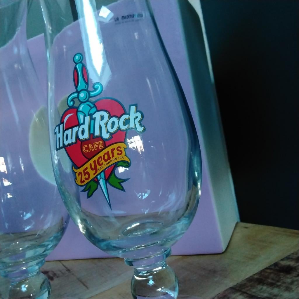 4 Hurricane glazen Special Edition 25jaarHard Rock café 1996, Verzamelen, Glas en Drinkglazen, Nieuw, Ophalen of Verzenden