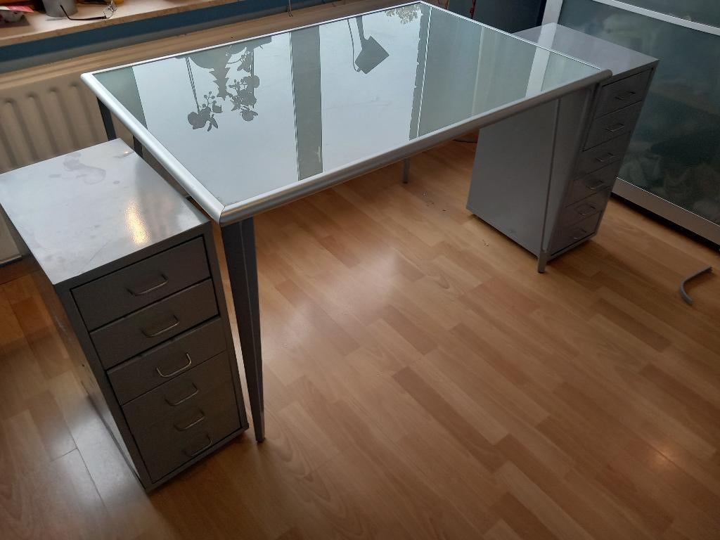 A vendre bureau design, Enlèvement, Utilisé, IKEA, Verre