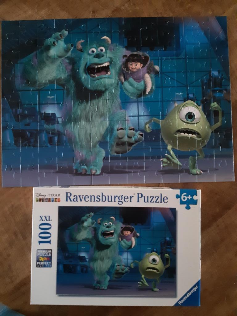 Disney pixar ravensburger 100 xxl  monsters inc., Ophalen of Verzenden, Meer dan 50 stukjes, Zo goed als nieuw, 6 jaar of ouder