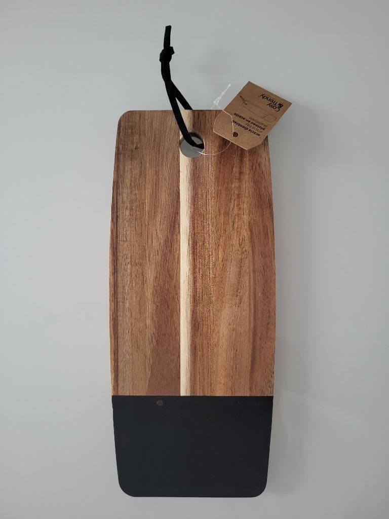 tapasplank Cosy & Trendy serveerplank met krijtvlak 30x13 cm, Huis en Inrichting, Ophalen of Verzenden, Nieuw, Rechthoekig, Hout