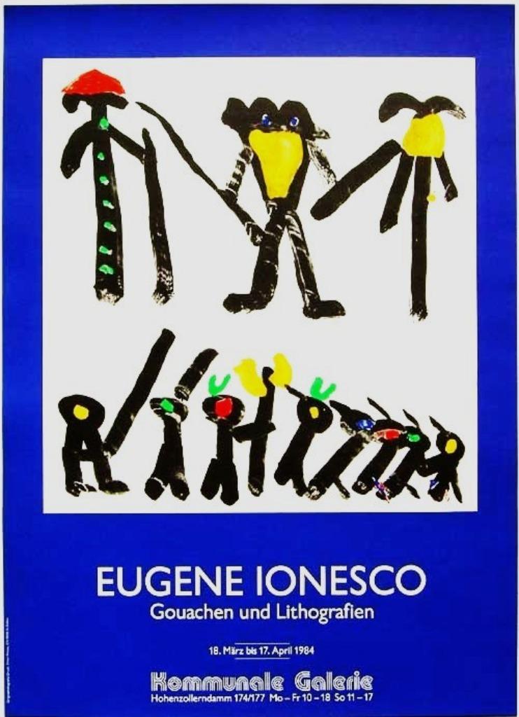 IONESCO Eugène, Originele litho in tentoonstellingsaffiche, Ophalen of Verzenden
