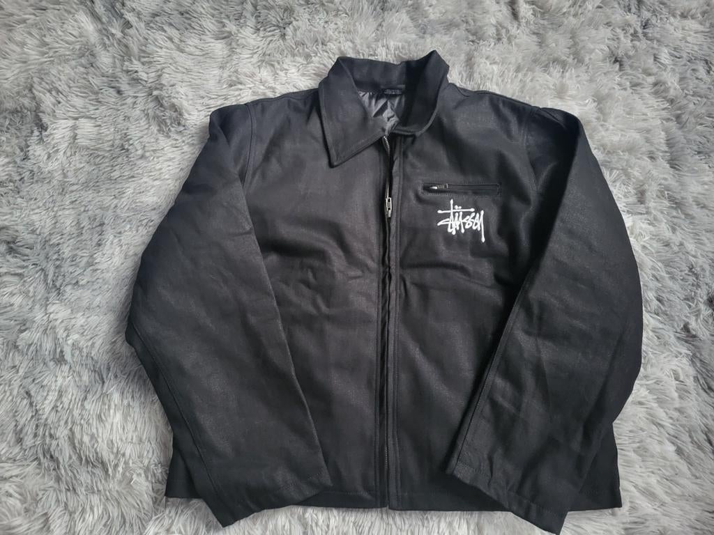 Zwart Stüssy-jack van canvas - Maat M - In uitstekende staat, Kleding | Heren, Truien en Vesten, Maat 48/50 (M), Zwart, Ophalen of Verzenden